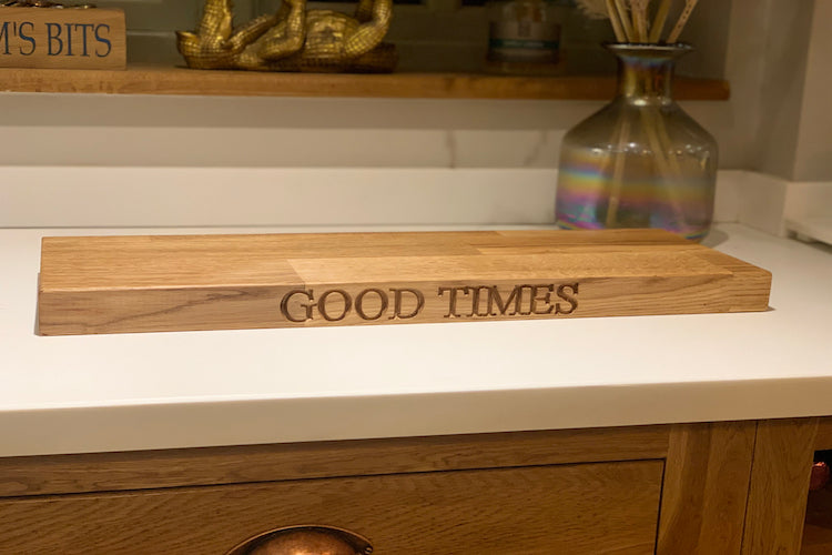Long Chopping Board engraved with Good Times