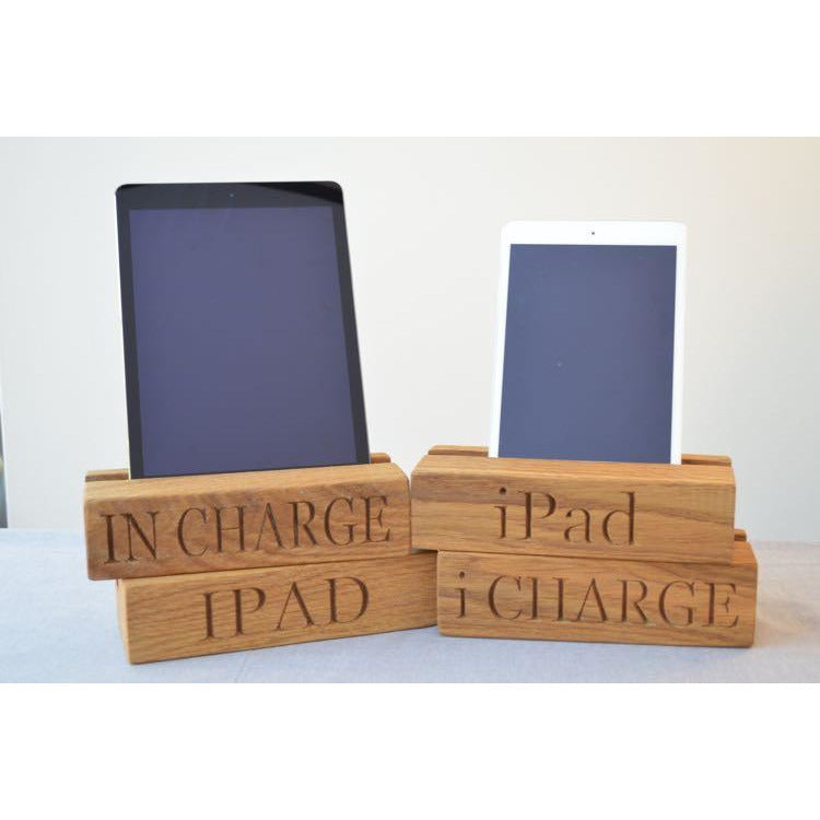 Tablet Rack - Single Tablet Oak Charging Block